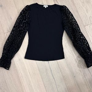 Sugarlips Crazy For You Leopard Burnout Sleeve Knit Top